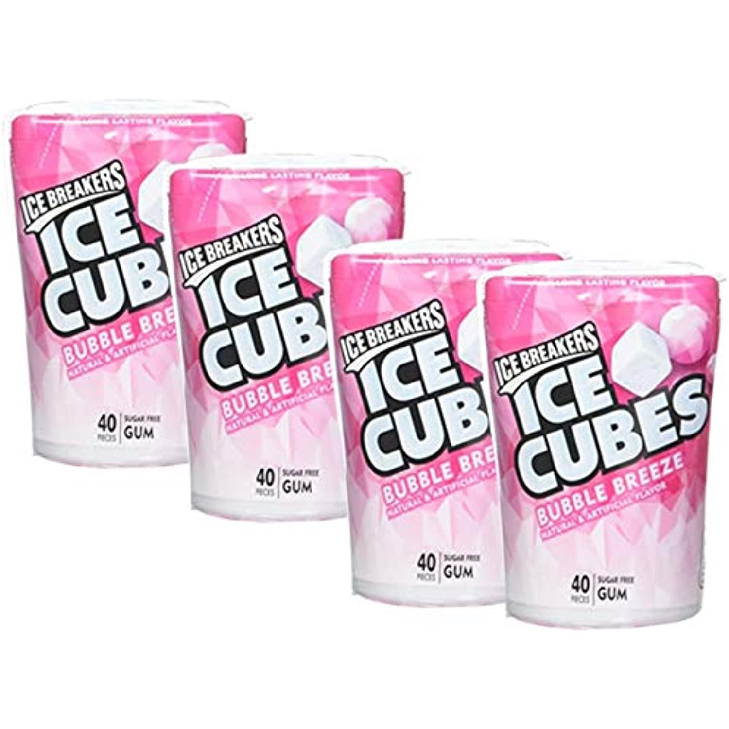Hersheys Ice Breakers Cubes Sugar-Free Gum, Bubble Breeze, 4 Count (Pack Of 4)