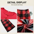 thumbnail image 6 of Qylux Women's Pajama Long Sleeve Adjustable Long Pants Sleepwear Set Soft Two Piece Matching Set with Pockets,Red Grid,XL, 6 of 7