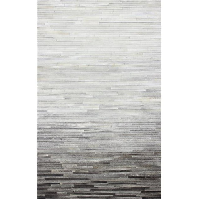 Bashian H112-MULTI-5X8-H20 Santa Fe Collection Striped Contemporary Leather Hand Stitched Area Rug, Multicolor - 5 x 8 ft.