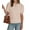 Apricot, variant on Women's Puff Short Sleeve Sweater Tops 2026 Summer Fall Trendy Knit Crew Neck Casual T Shirts Blouses