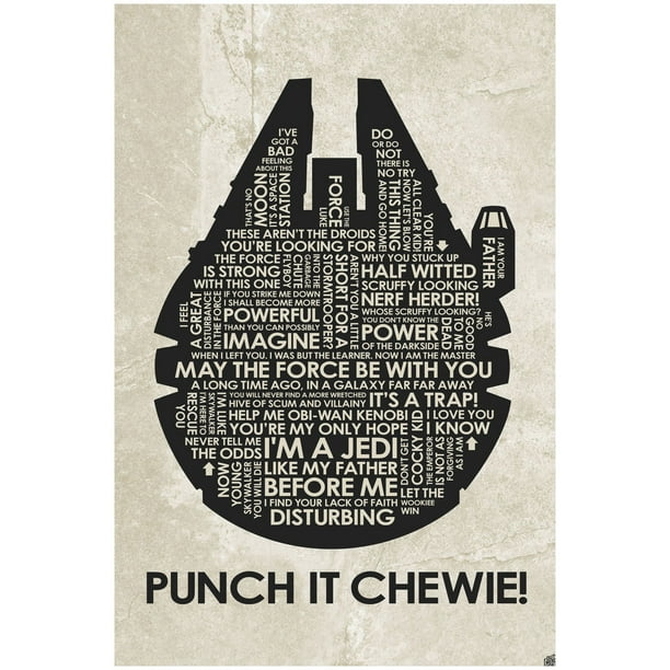 "PUNCH IT CHEWIE!" Word Art Print Poster (30" x 45") by Artist Stephen
