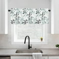 thumbnail image 7 of Watercolor Teal Green Black Floral Kitchen Curtains Valances for Windows Farmhouse Leaf Flowers Rod Pocket Small Valance Window Treatments Half Short Curtain 45x18 Inch for Bathroom Living Room Decor, 7 of 7