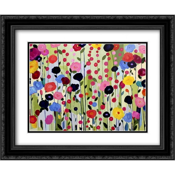She Found a Place to Bloom 2x Matted 24x20 Black Ornate Framed Art Print by Schmitt, Carrie
