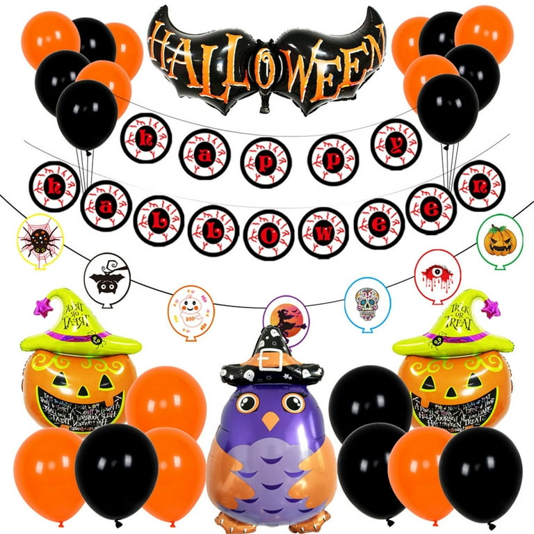 Oavqhlg3b Halloween Party Decorations Indoor, Outdoor, Halloween Birthday Party Supplies for Kids, Adults, Halloween Balloons Banner Latex Balloons