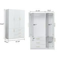thumbnail image 5 of Idealcabin Freestanding Wardrobe Armoire With Drawers, Bedroom Wardrobe Closet for Hanging Clothes, Wood Cabinet with Shelves, 5 of 7