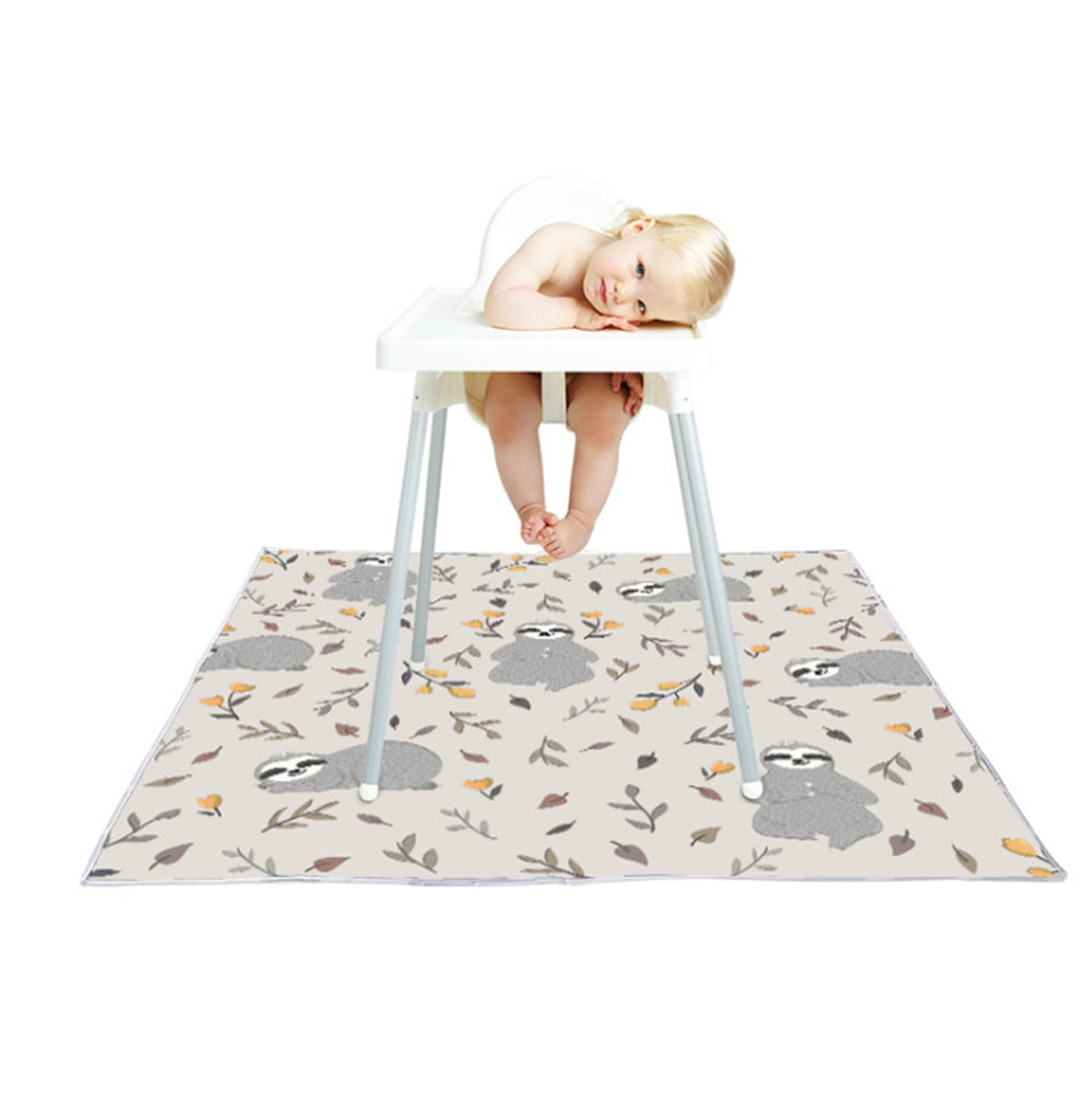 Baby Feeding Floor Mat Less Mess Craft Splash High Chair Cartoon Protector Pad 