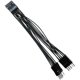 thumbnail image 3 of 3X Cable de Extensión de Audio HD de Placa Base 9Pin 1 Hembra Una 2 Macho Y Cable Divisor Negro para PC DIY 10cm, 3 of 5