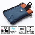 thumbnail image 4 of CHENSPRX RFID Travel Wallet with Lanyard, Minimalist Zipper Small Wallet with ID Card Holder, Keychain for women&men ID, Cash, Keys（Navy+Sedona）, 4 of 6