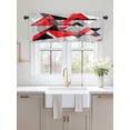 thumbnail image 2 of Valances for Windows Triangle Color Block Rod Pocket Cafe Window Treatments Valance Curtains for Kitchen Bathroom Laundry Basement Windows 42"x18", 2 of 9