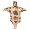 thumbnail image 2 of FORMRS Wearable Blanket Hoodie with Sleeves for Kids Cozy Flannel Sweatshirt, Brown Cakes, 2 of 7