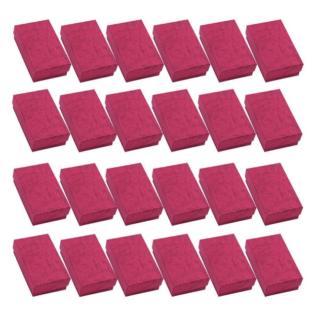 24 cajas de cartón para joyas, organizador de collares, pendientes, anillos. EstiloC-Rose Red