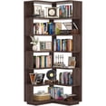 thumbnail image 2 of Homieasy 7-Tier Corner Bookshelf - Freestanding L-Shaped Etagere with Baffle for Home Office, Living Room & Bedroom,Black Walnut, 2 of 8