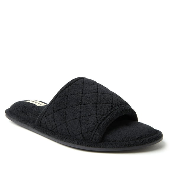 Dearfoams Women's Beatrice Quilted Microfiber Terry Slide Slipper