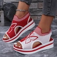 thumbnail image 5 of Women's Walking Arch Support Sandals Color Block Butterfly Open Toe Sandals Arch Support Wide Fit Plantar Sport Athletic Summer Beach Casual Sandals, 36, 5 of 6