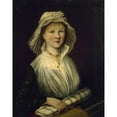 thumbnail image 3 of Anonymous 20x24 Black Modern Framed Museum Art Print Titled - Portrait of a Woman Holding a Roller of Music, Called Mme Courcier (1796), 3 of 5