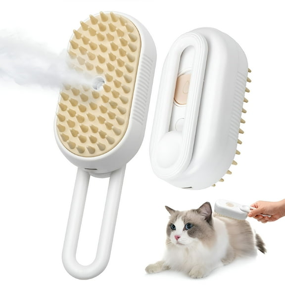 ACDANC Pet Misting Brush for Cats and Dogs, 3 in 1 Spray Comb with Steam, Massage and Shedding Hair Removal, Pet Grooming Steamy Rechargeable Brush for Tangled and Loose Hair