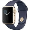 Apple Watch Series 2, 38mm Gold Aluminum Case with Midnight Blue Sport Band