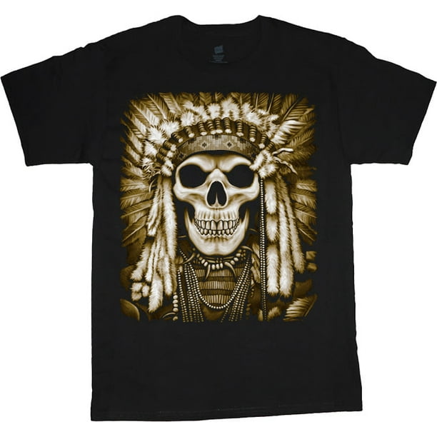Decked Out Duds - Mens Graphic Tees Aztec Skull T-shirt - Walmart.com ...