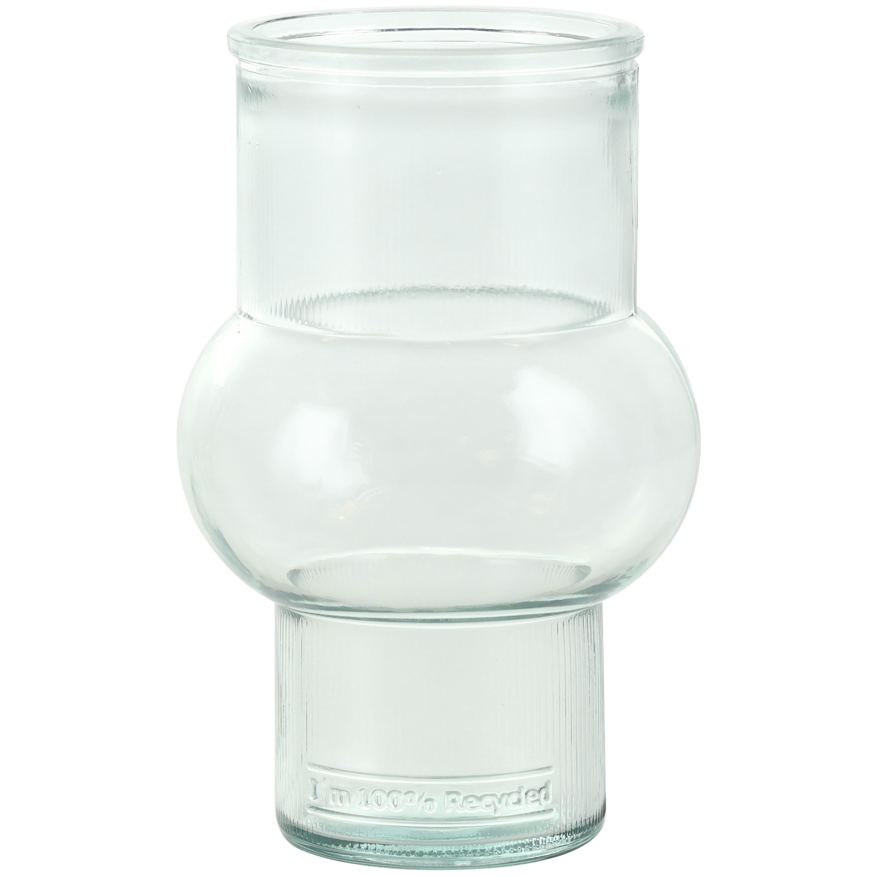 DecMode 4"W,7"H Small Bubble Style Recycled Glass Vase with Varying Shapes, Set of 3