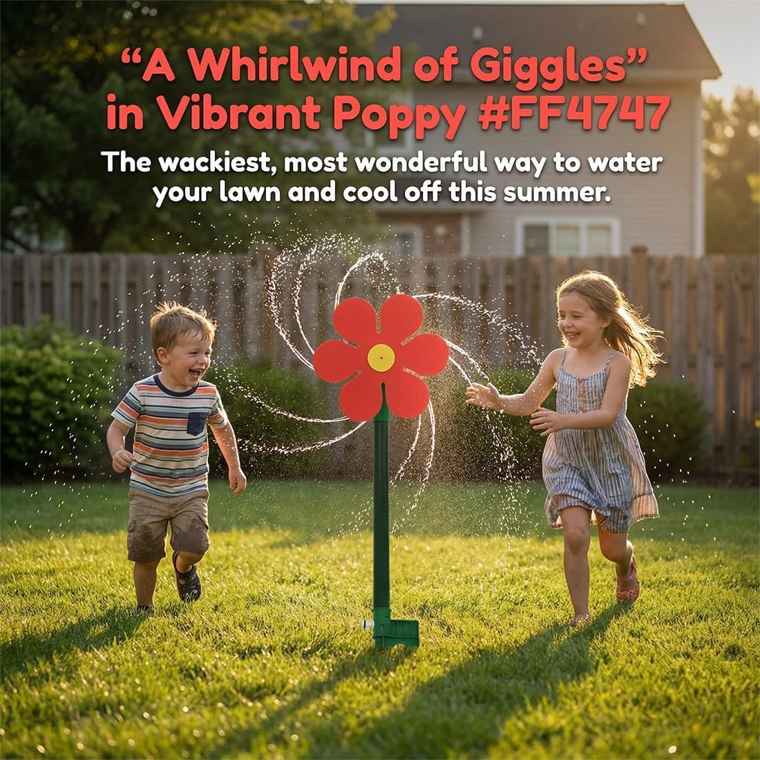 Crazy Daisy Sprinkler, Dancing Daisy Garden Sprinkler, Fun sprinklers for Yard, 360° Rotating Backyard Water Toy for Kids & Pets Summer Fun