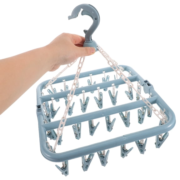 Dayesque Multifunctional Plastic Clips Clothes Drying Rack Set - Convenient Hanger for Socks, Towels, and Household or Hotel Use