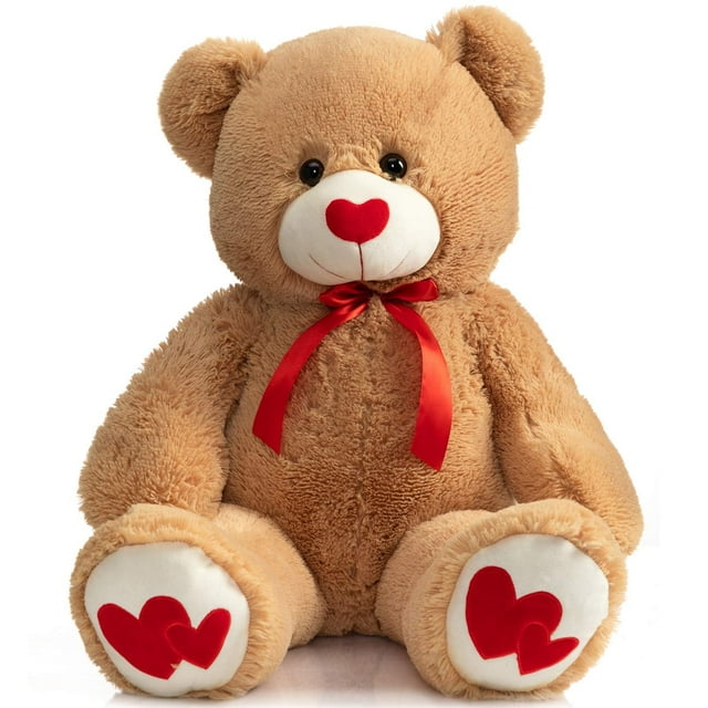 Peluche con forma de oso de peluche HollyHome, 90 cm, con corazón rojo HollyHOME HollyHOME