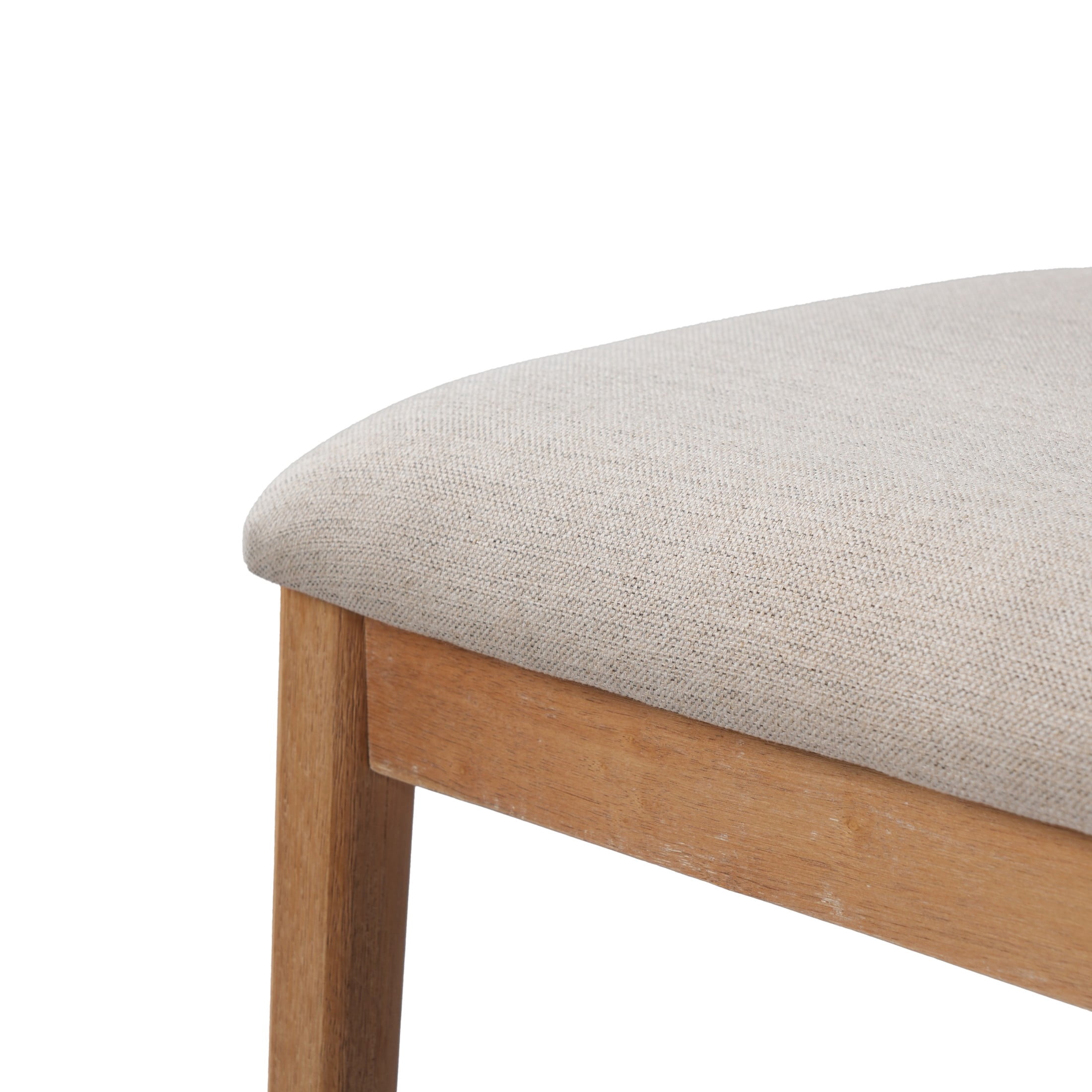 Christopher Knight Home Mid-Century Curved Back Counter Stools with Beige Upholstery, Natural, Set of 4