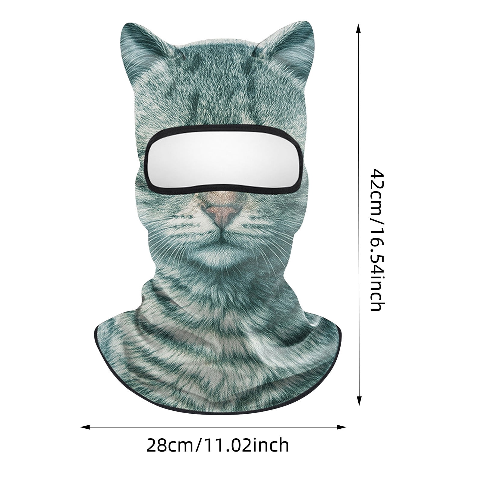 Halloween 3D Cat Ski Mask Balaclava with Ears - Cat Shiesty Face