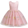 thumbnail image 1 of Robes pour Petites Filles Robe de Fête à Broderie Florale Enfants Printemps Été Décontractée Plage École Vêtements Taille 6-7T, 1 of 9