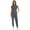 Gray, variant on Women's Scrub Jumpsuit In 8 Pocket Scrubs Set with Front Zipper Open Placket Neckline Top and Elastic Waist