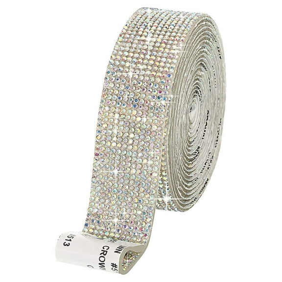 Miuline Self Adhesive Rhinestone Strips, Rhinestone Diamond Ribbon DIY Decoration Sticker With 2 mm Rhinestones For DIY Car Phone Decoration