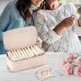 thumbnail image 2 of Familiarn Travel Jewelry Box with Small Pouches, Portable PU Leather Jewelry Box, 2 of 5