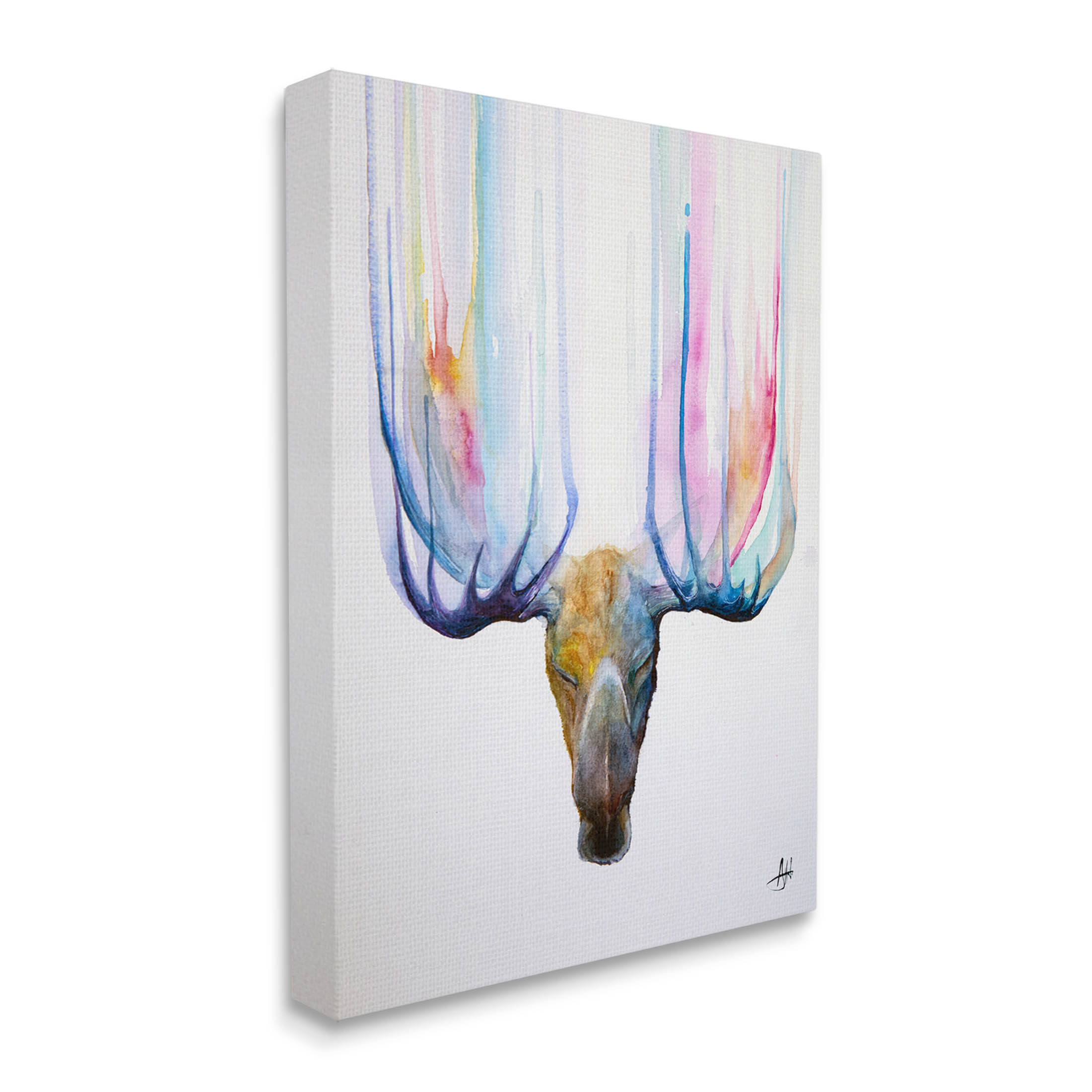 Antler Streaks Modern Deer Animals & Insects Graphic Art Gallery Wrapped Canvas Print Wall Art