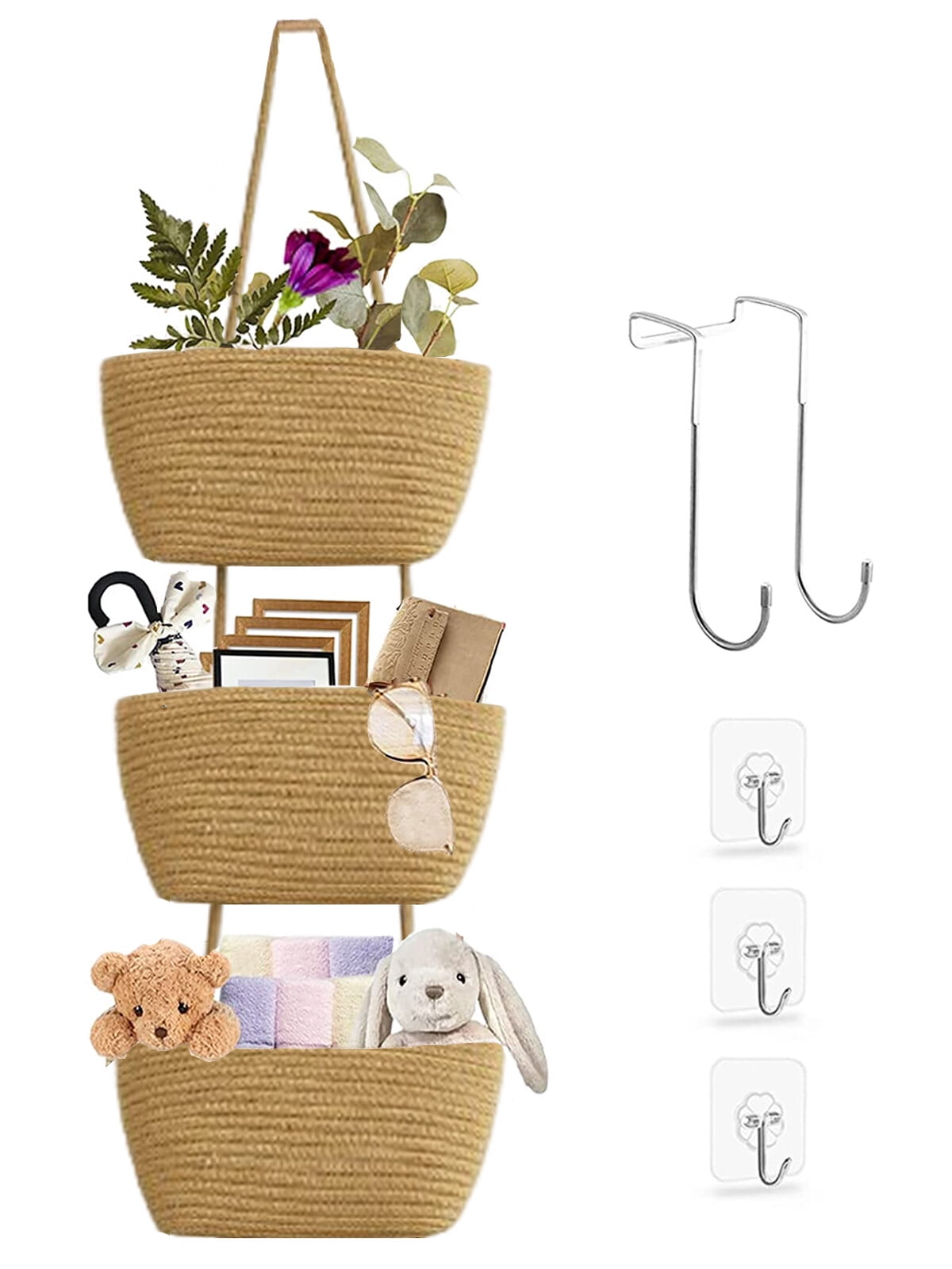 Hanging Baskets for Organizing 3Tier Hanging Wall Basket for Nursery