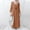 Brown, variant on Linen Dress for Womens Casual Loose Cotton Boho Maxi Dress Round Neck 3/4 Sleeve Fall Flowy Long Dress
