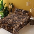 thumbnail image 2 of Ambesonne Hawaii Themed Fitted & Flat Sheet with Shams 4 Pcs Set, Tropical Neutral Leaf, Calking, Pale Vermilion Seal Brown, 2 of 5