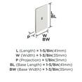thumbnail image 6 of Amerock Maymont 1-5/8 inch (41mm) Length Square Polished Chrome Cabinet Knob Backplate, 6 of 7
