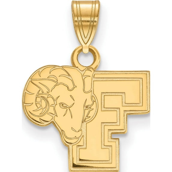 10K Yellow Gold 10Ky Logoart Fordham University Small Pendant (17 X 13) Made In United States 1y001fou