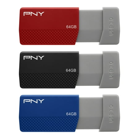 UPC: 0751492660714 | PNY USB 3.0 Flash Drives  64GB  Assorted Colors  Pack Of 3 Drives