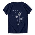 thumbnail image 2 of Hauts d'Été pour Femmes, Blouses Décontractées Élégantes 2024, T-Shirts à Manches Courtes Imprimés, Col Rond, Ample, Bleu, 2 of 5