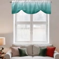 thumbnail image 2 of Teal Green Ombre Tie Up Valance Curtains for Windows, Kitchen Curtains Window Treatments, Contemporary Gradient Abstract Art Short Window Shades Valances for Bedroom Bathroom Cafe 42"x12", 2 of 8