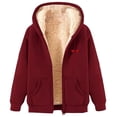 thumbnail image 3 of Chandails en Molleton à Capuche pour Femmes, Veste d'Hiver Douce avec Poches pour Sports Extérieurs Décontractés, 3 of 4