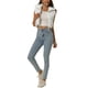 thumbnail image 2 of Chaleco acolchado ligero de mujer INSPIRE CHIC con cuello alto y cremallera, chaleco corto, color blanco, 2 of 6