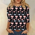thumbnail image 2 of Xixinqiwan Womens Long Sleeve Valentines Day Shirts,Women Heart Printed T-Shirts Graphic LOVE Heart Print Long Sleeves Tees Cute Oversize Round Neck Tee, 2 of 6