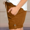 thumbnail image 2 of Crunowin Womens Cargo Shorts with Button Decoration, Solid Color Summer Shorts with Pockets Gold L, 2 of 5