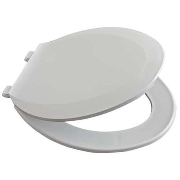 Toilet Seat, Elongated,18-7/8" Closed Front,with Cover White,Pkg of 8
