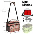 thumbnail image 6 of Lunch Box Pioneer Flower Floral Print Pattern Insulated Lunch Bag for Women Men,Medium Leakproof Lunchbox Cooler Bag Adjustable Strap,10 X 6.7 X 8 Inches, 6 of 6