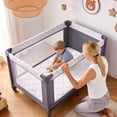 thumbnail image 3 of Excibubblebearbb Pack N Play Mattress, Portable Playpen Mattress for Babies, 38" x 26"x 1.5" Foam Mattress, Breathable Firm Support, Rounded Corners, Pack and Play Topper, 3 of 8