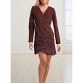 thumbnail image 3 of Vestido corto ajustado de fiesta de cóctel con escote en V y manga larga sexy para mujer, vestido de fiesta de otoño e invierno de manga larga, vestido corto ajustado de fiesta para club, 3 of 4