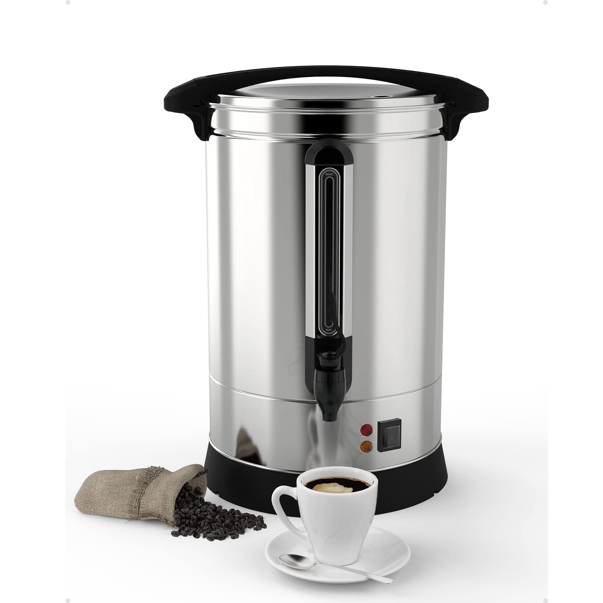 Entcook 110 Cup Commercial Coffee Urn, DoubleWall Stainless Steel Fast